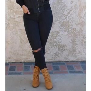 allington 6 inch lace boots black